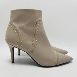 Calvin Klein Womens Grazia Ankle Boots Booties Beige Studded Pointed Toe 9.5